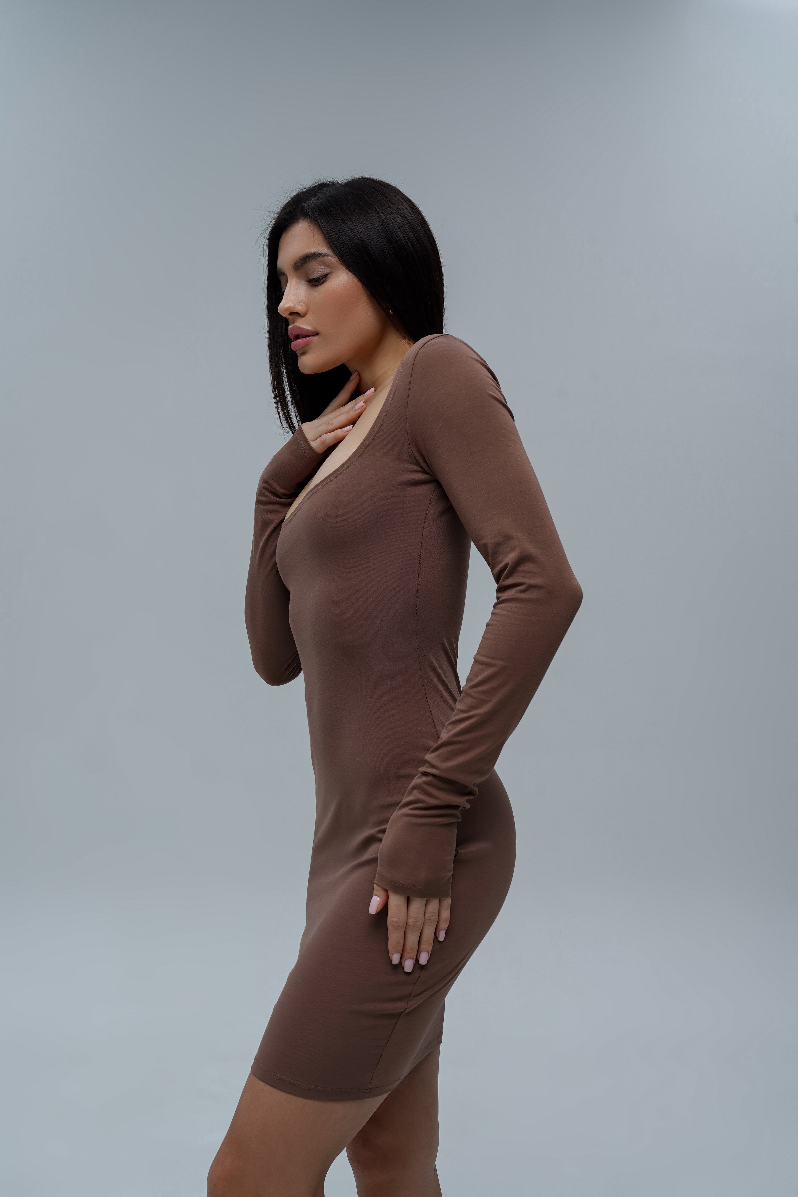 Basic Elegance Dress Mini Brown